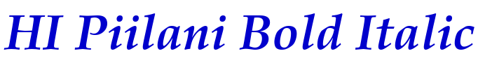 HI Piilani Bold Italic font